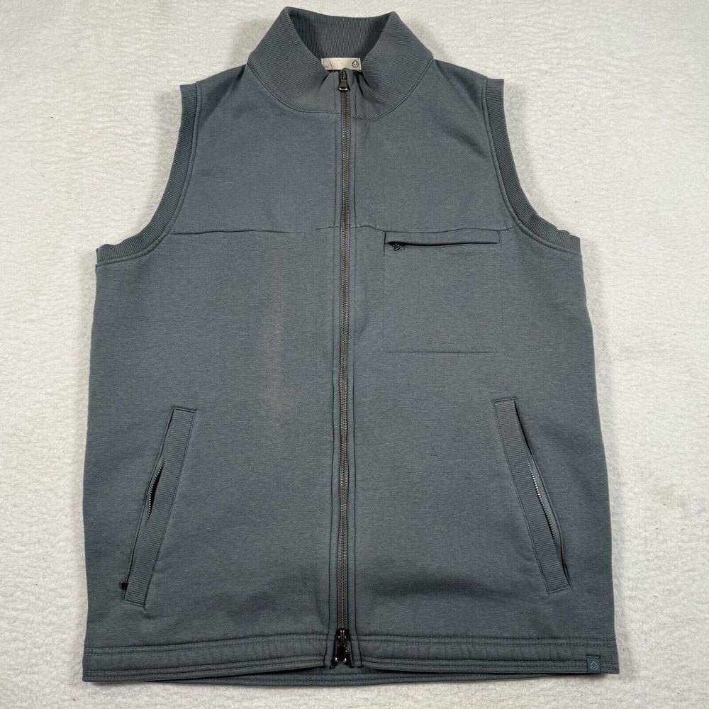 Tasc Performance Vest‎ Mens Medium Blue Full Zip Fleece Outdoor Hiking Bamboo
